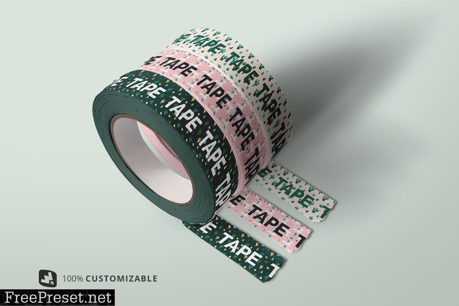 Themed Washi Tape Roll Mockup 4810216