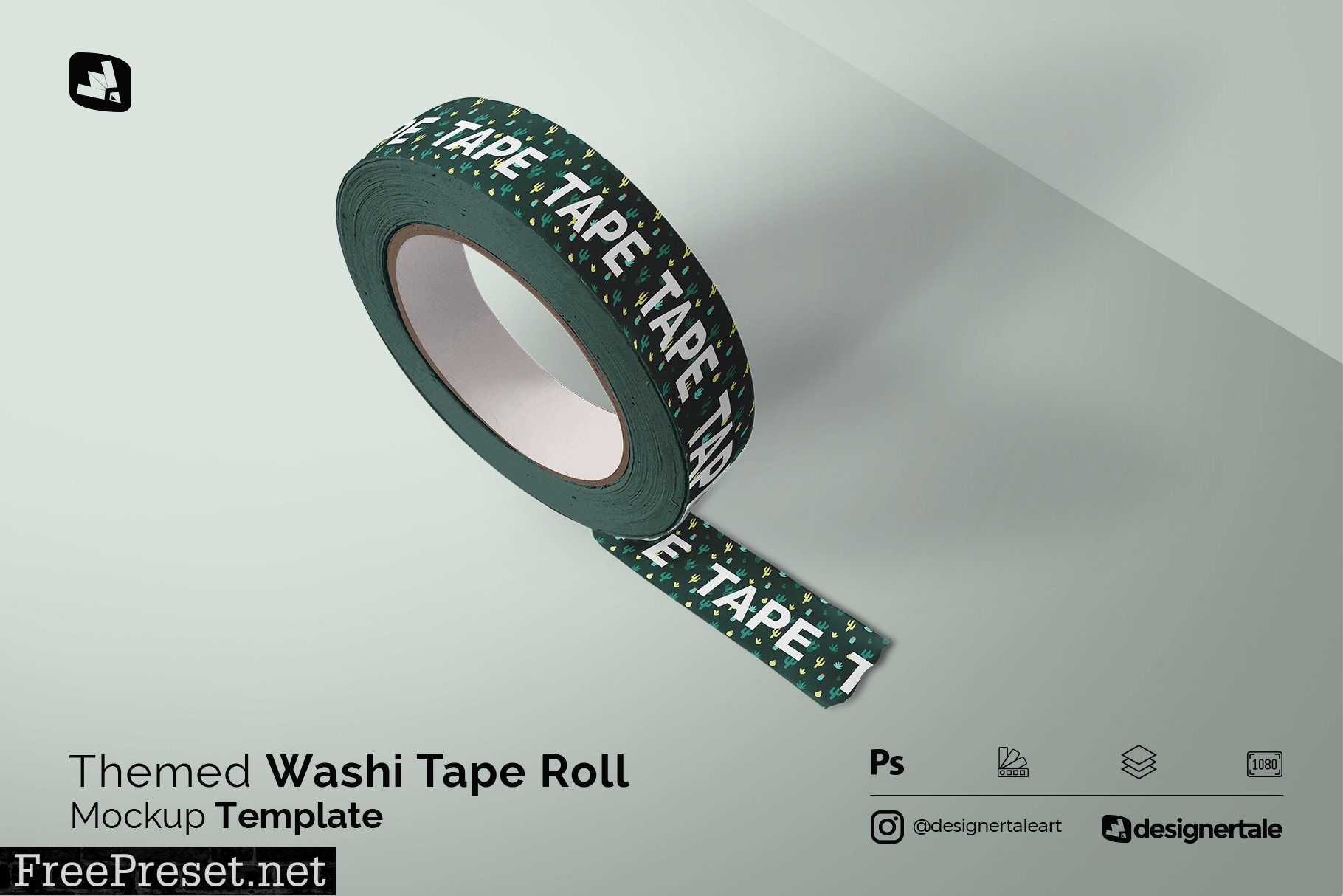 Themed Washi Tape Roll Mockup 4810216