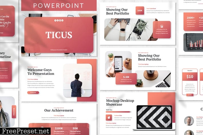 Ticus - Creative Powerpoint Template MDQGRYS