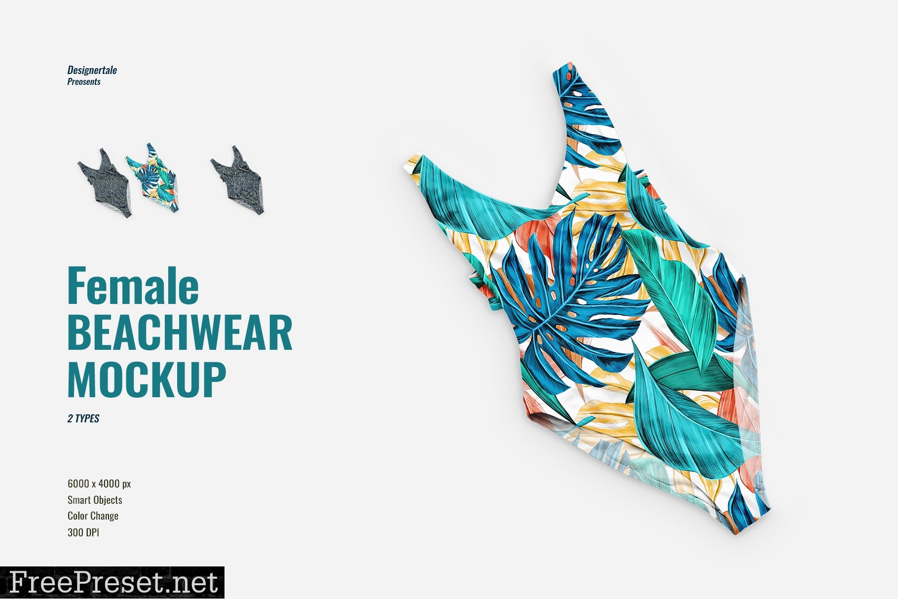 Top View Female Beachwear Mockup 7164589