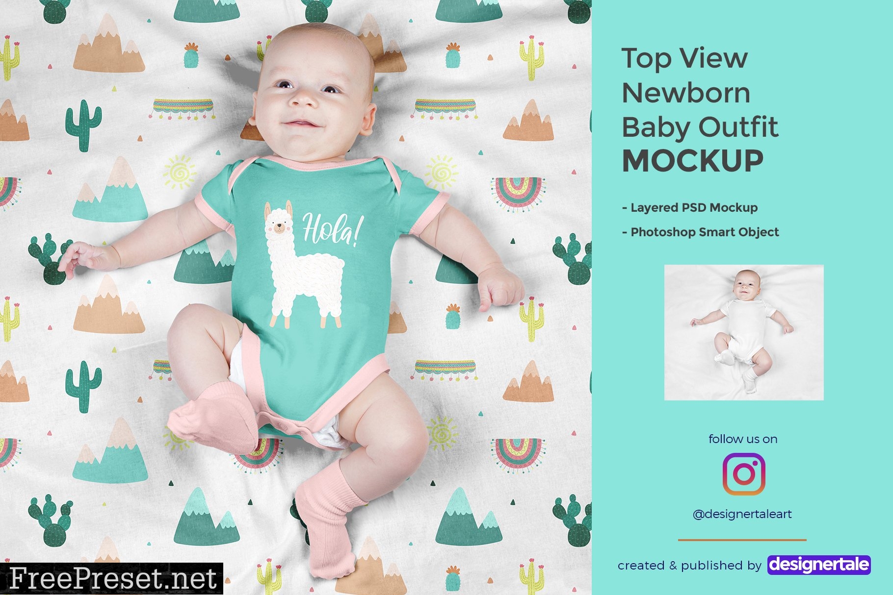 Top View Newborn Baby Outfit Mockup 4437883