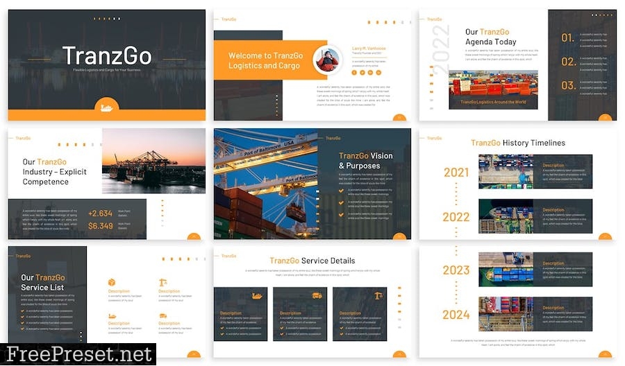 Tranzgo - Logistics Google Slides Template CFWME6K