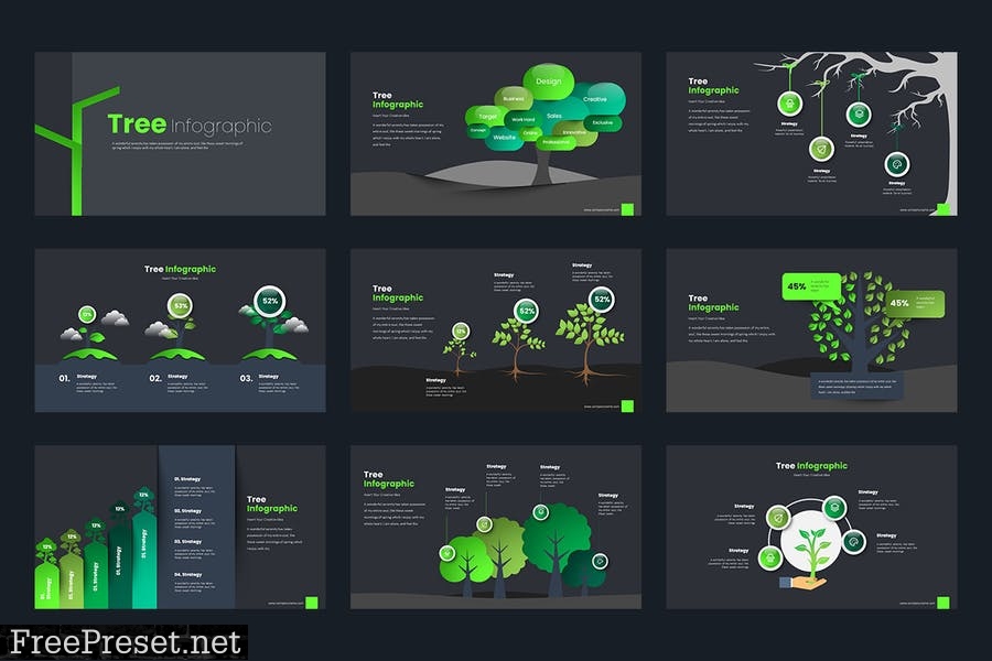 Tree Infographic PowerPoint Presentation TX6Q2K7