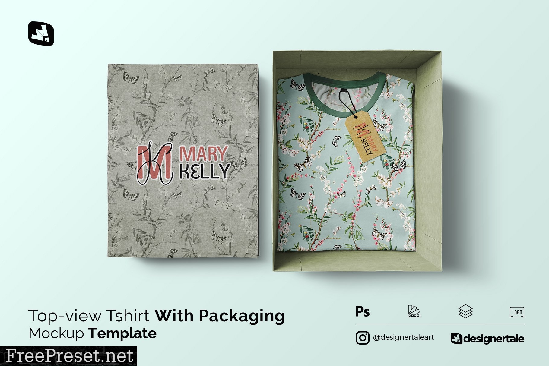 Tshirt With Packaging Mockup 4893839