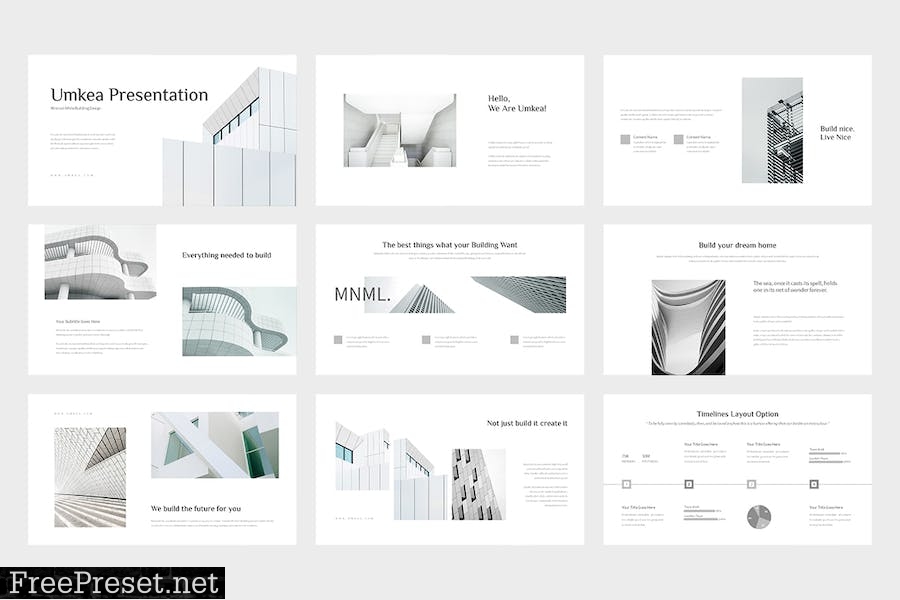 Umkea : Minimalist Building Powerpoint NRSJNM8