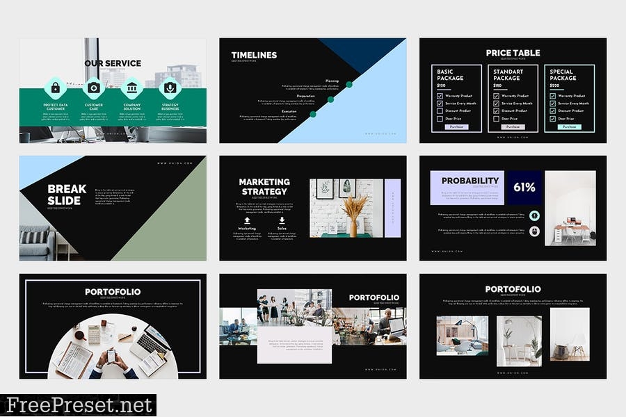 Union : Pitch Deck Powerpoint Template JQ382F