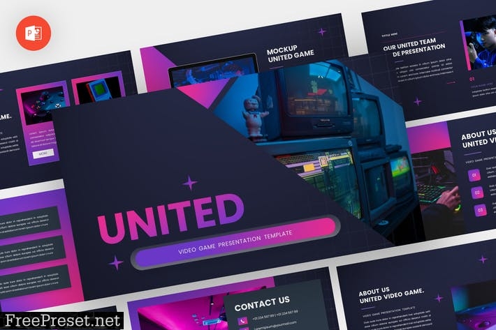 United - Video Game Powerpoint Template WZXVCL2