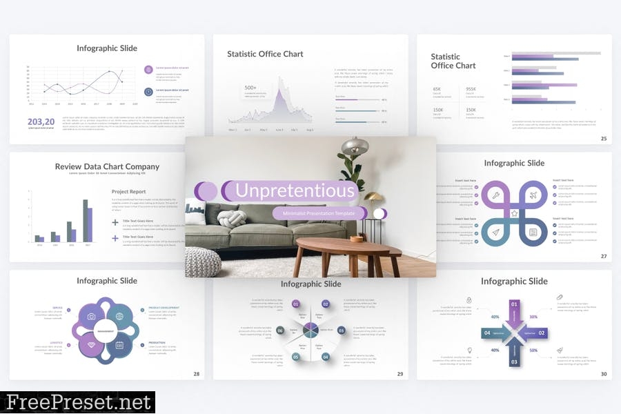 Unpretentious Minimalist PowerPoint Template 8A82C5T