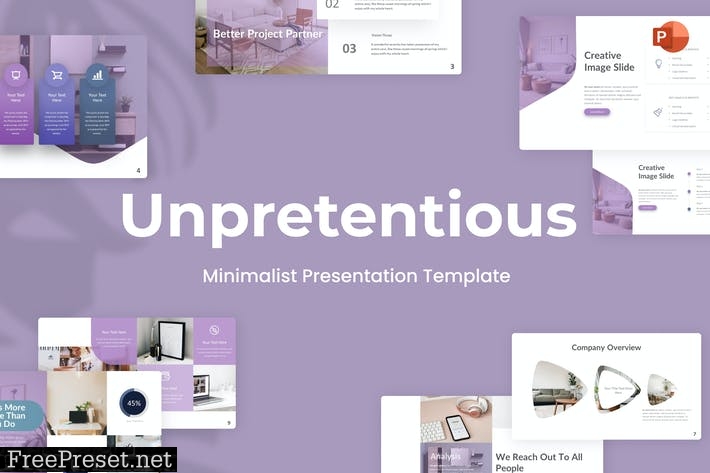 Unpretentious Minimalist PowerPoint Template 8A82C5T