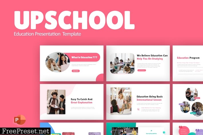 Upschool Colorful Creative Education PowerPoint 37BQUTZ