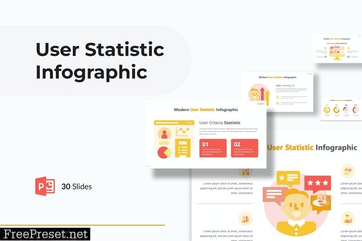 User Statistic Infographic Presentation Powerpoint FJ9HTBP
