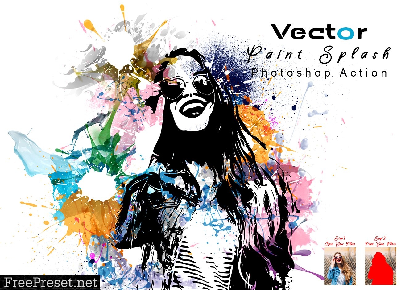 Vector Paint Splash Photoshop Action 7413816