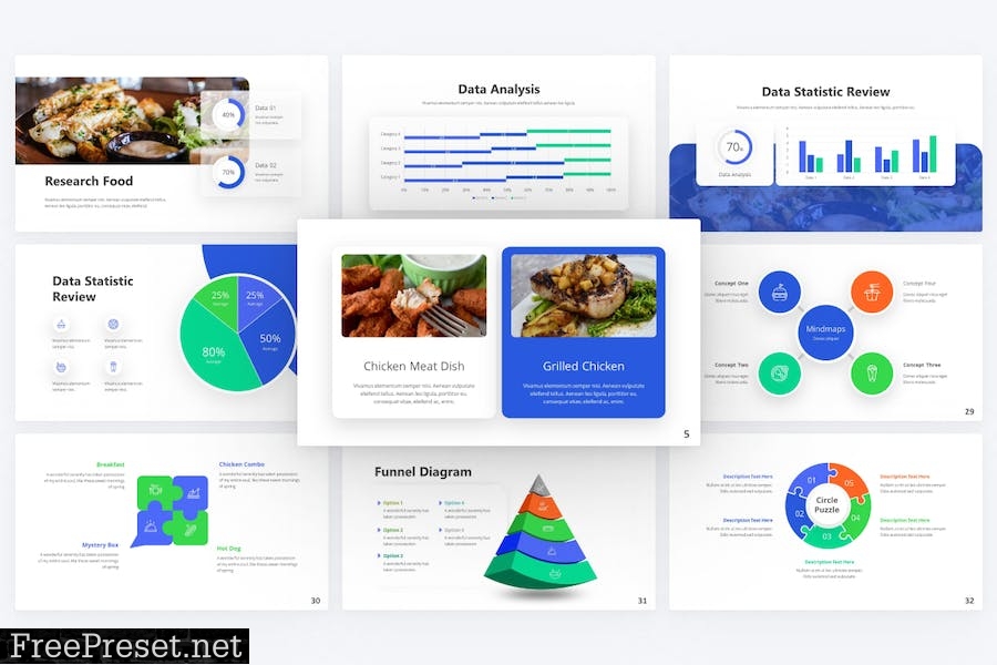 Vegetable Blue Modern Food Presentation Template NWWRP5F