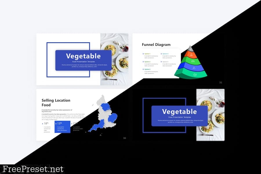 Vegetable Blue Modern Food Presentation Template NWWRP5F