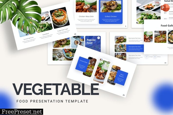 Vegetable Blue Modern Food Presentation Template NWWRP5F