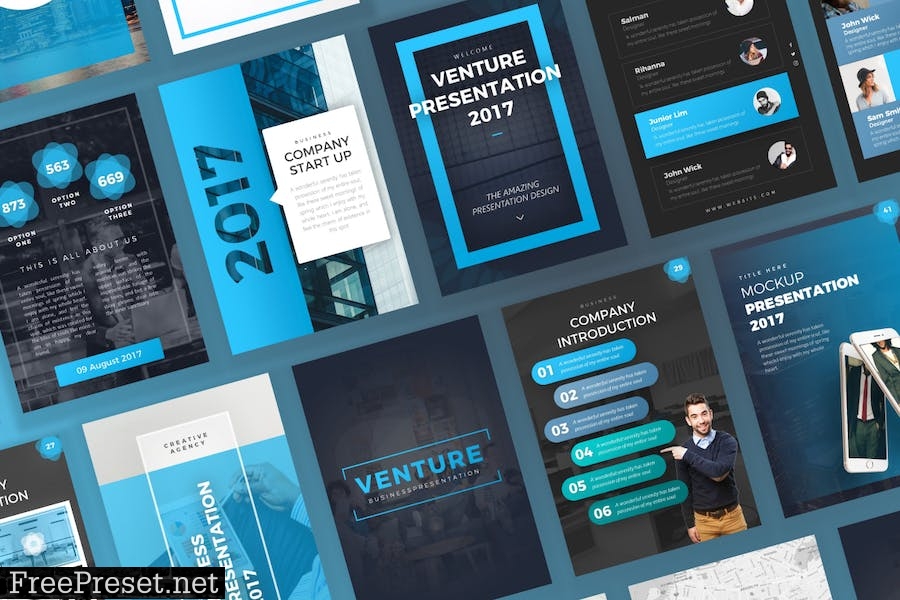 Venture Professional Portrait PowerPoint Template DSRFDNZ