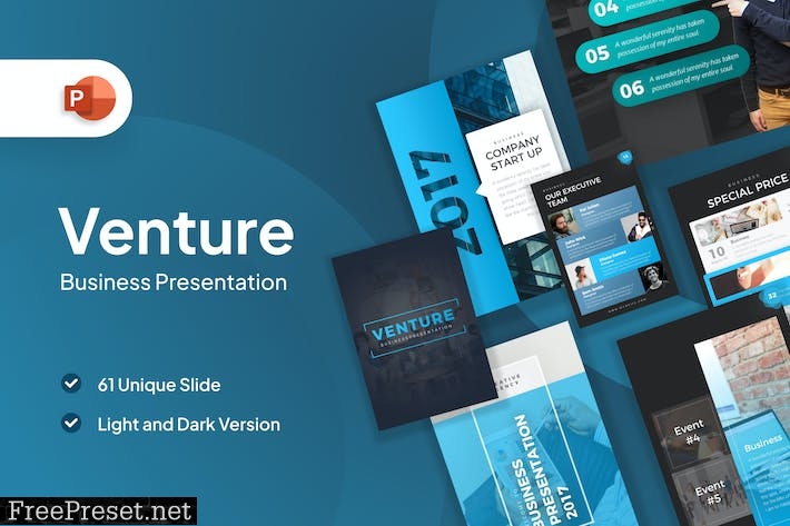 Venture Professional Portrait PowerPoint Template DSRFDNZ