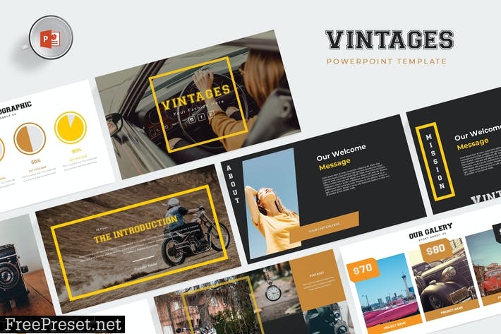 Vintages Powerpoint - Template 8LDPSR