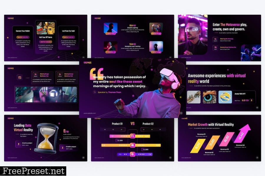 Virtual Space Creative PowerPoint Template PZ7UA2A