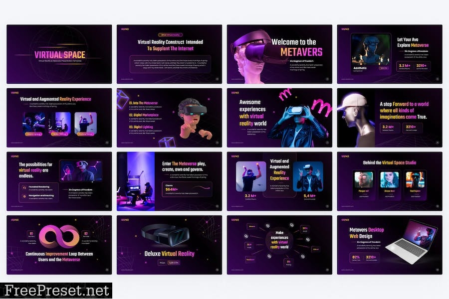 Virtual Space Creative PowerPoint Template PZ7UA2A