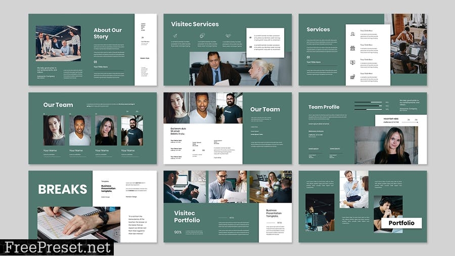 Visitec Business Presentation PowerPoint Template LDPUL8V