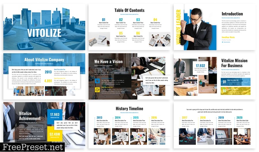 Vitolize - Business Template Prensentation X5BDAWN