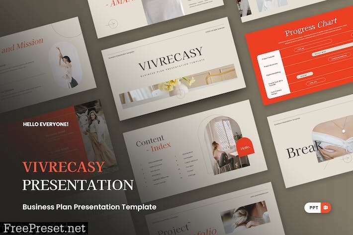 Vivrecasy - Business Plan Powerpoint Template ZNUE4D9