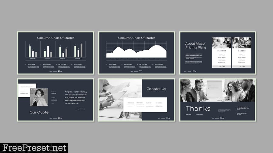 Vixco - Business Presentation PowerPoint Template GJYX9DW