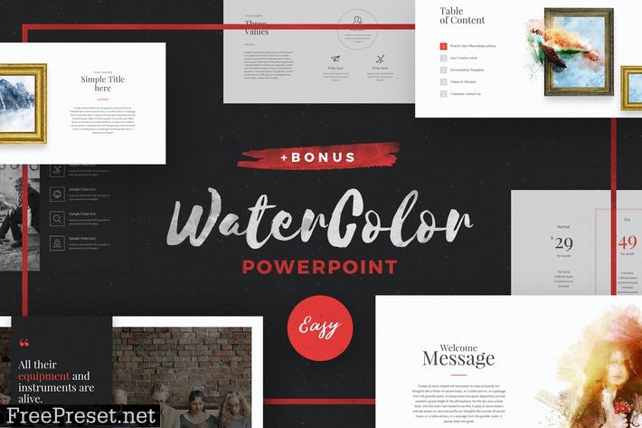 WaterColor - Powerpoint Template UAUMVW