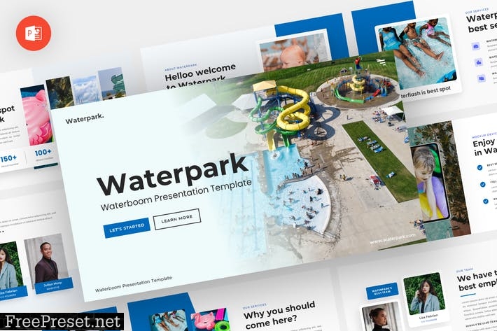 Waterpark - Waterboom Powerpoint Template R2HL8KA