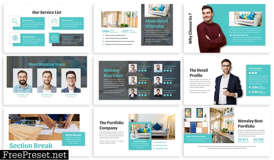 Wensley - Business Template Prensentation FDG8KHS