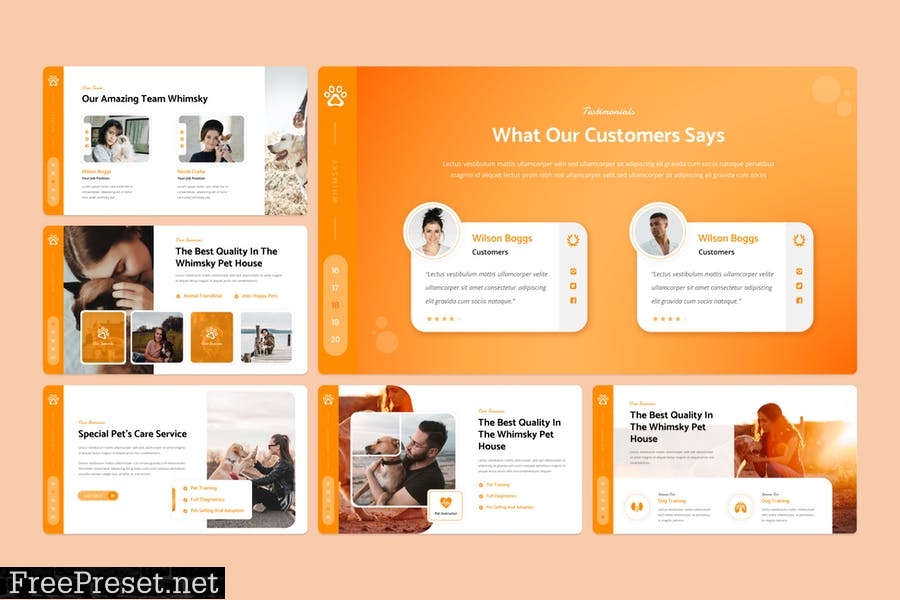 Whimsky - Pets Care PowerPoint Template PX6NHCG