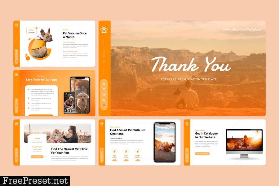 Whimsky - Pets Care PowerPoint Template PX6NHCG