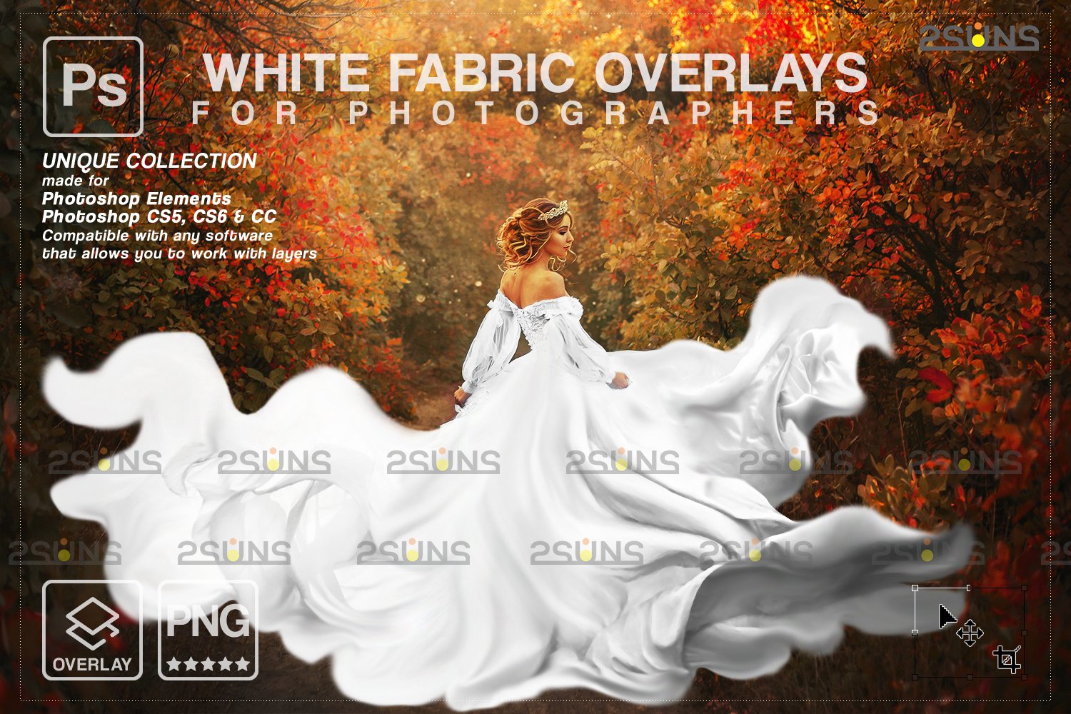White Flying dress overlay photoshop 7394437