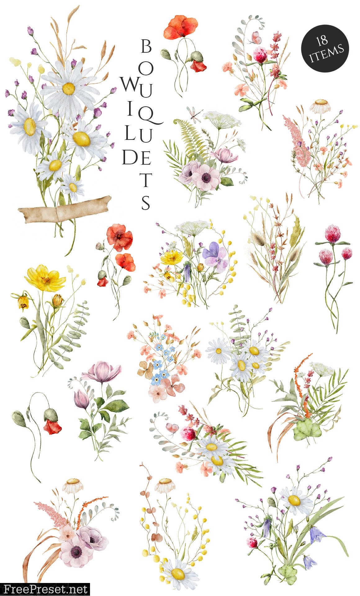 Wild Flowers watercolor collection 7113962