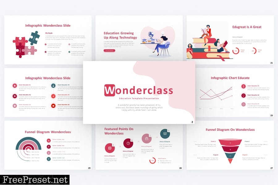 Wonderclass Education PowerPoint Template 8QQHJFN