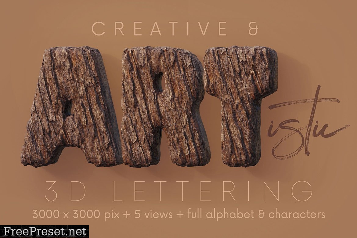 Woody Bark - 3D Lettering 6726216