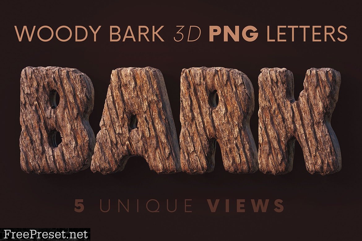 Woody Bark - 3D Lettering 6726216