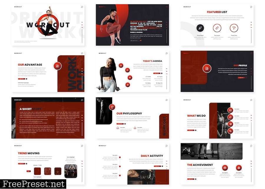 Workout - Powerpoint / Google Slides / Keynote MP9BJ9L