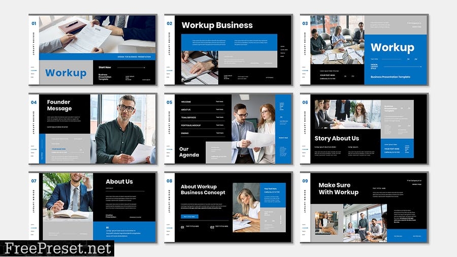 Workup - Business Presentation PowerPoint Template 9NXMEYZ