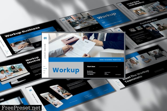 Workup - Business Presentation PowerPoint Template 9NXMEYZ