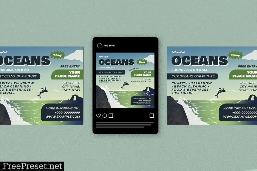 World Ocean Day Social Media Package VKVXMMD