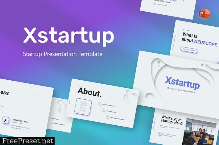 Xstartup Startup Business PowerPoint Template 2T58WFP