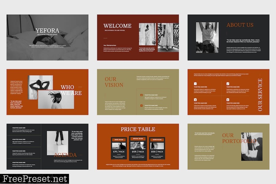 Yefora - Multi Purposes Powerpoint Template HLFED33