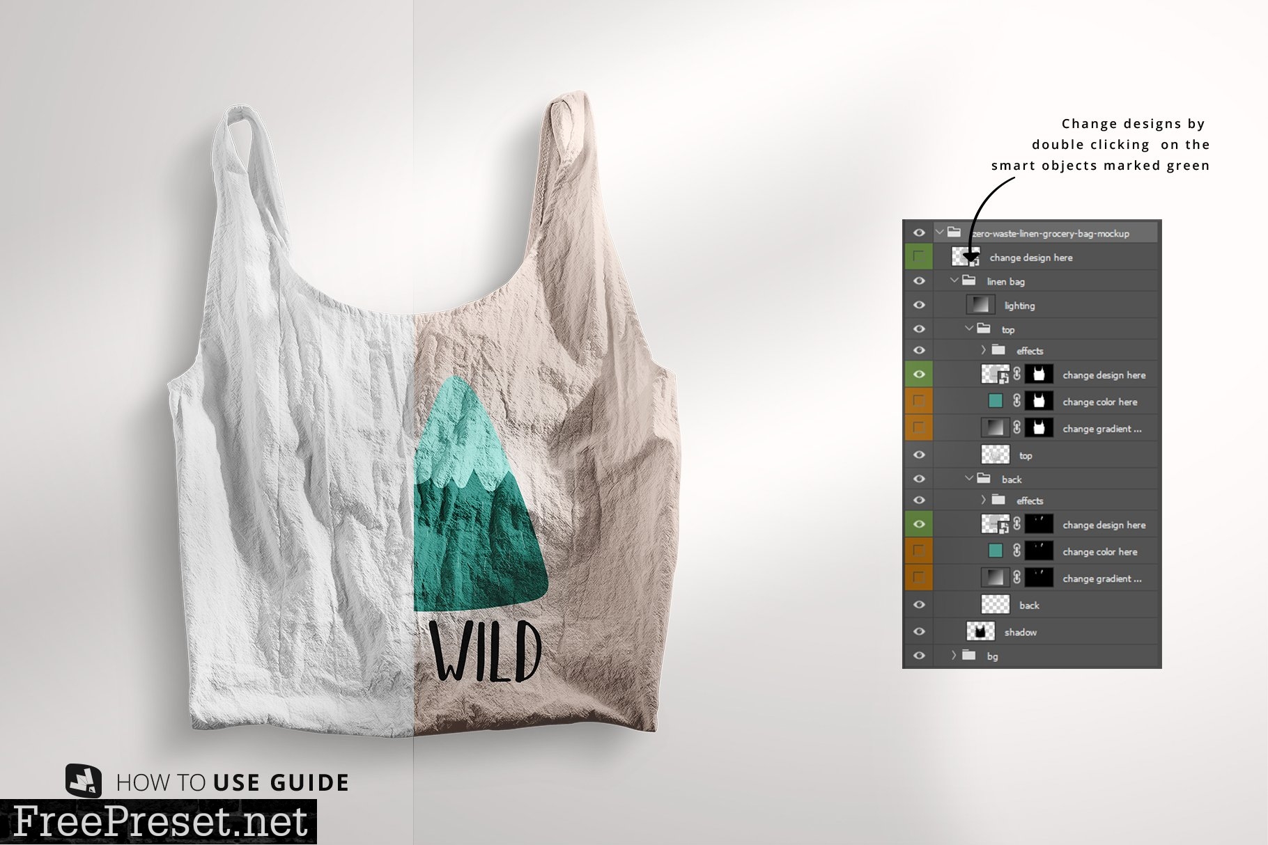 Zero Waste Linen Grocery Bag Mockup 6629119