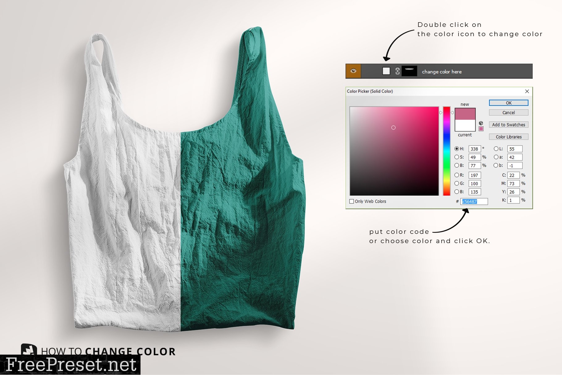 Zero Waste Linen Grocery Bag Mockup 6629119