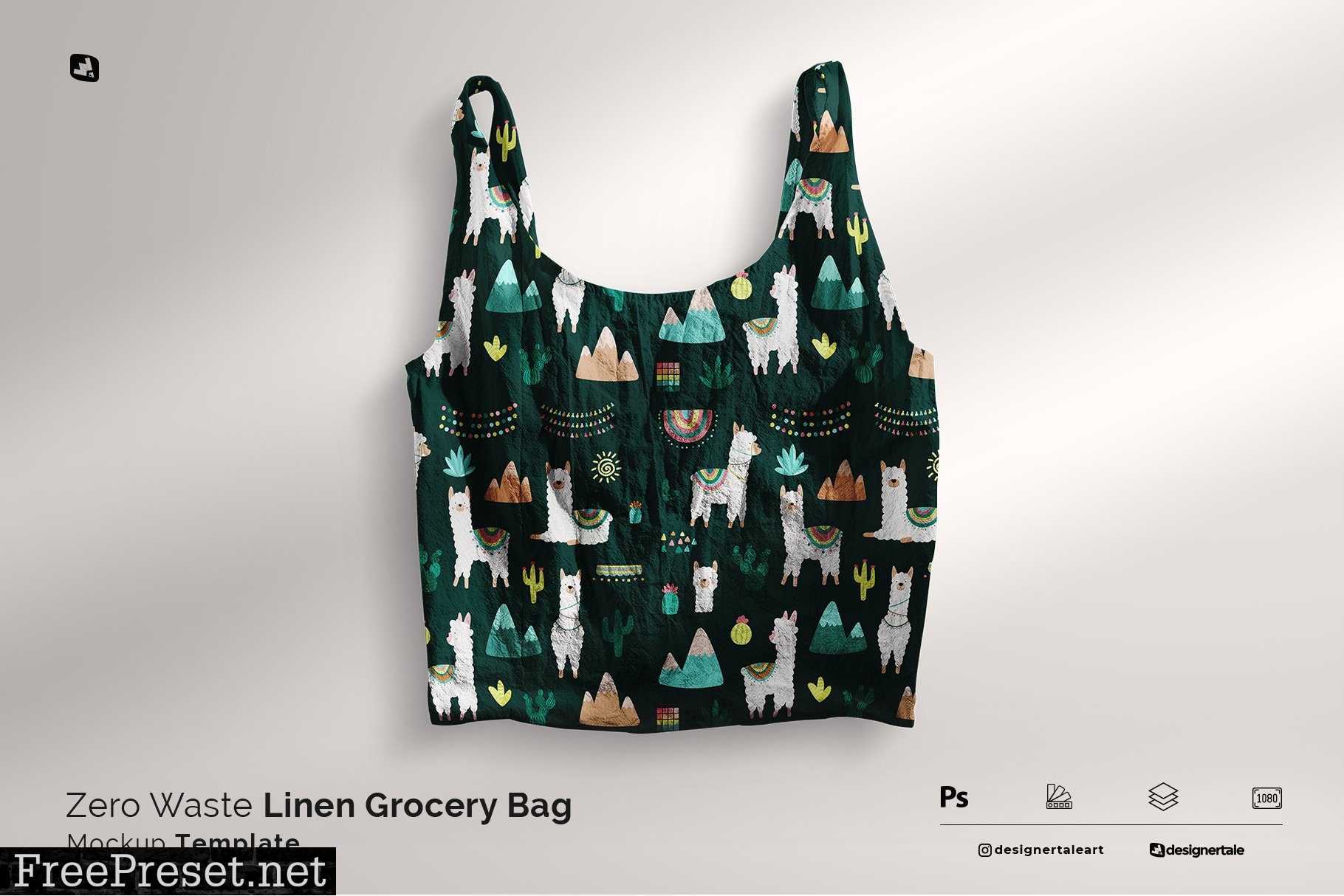 Zero Waste Linen Grocery Bag Mockup 6629119