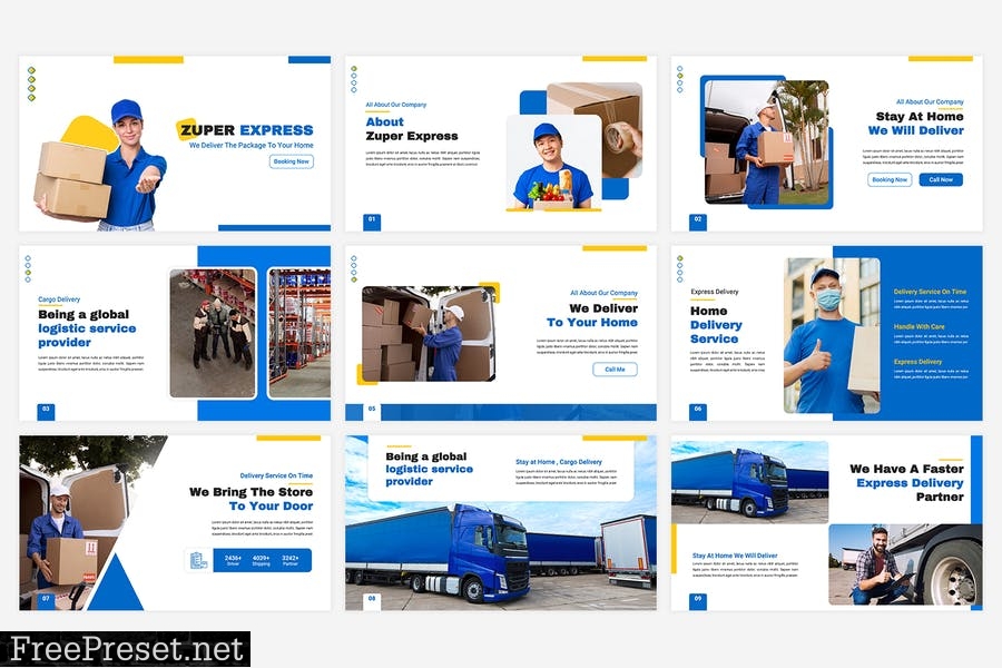 Zuper - Express Delivery PowerPoint Template JZTMZZ9