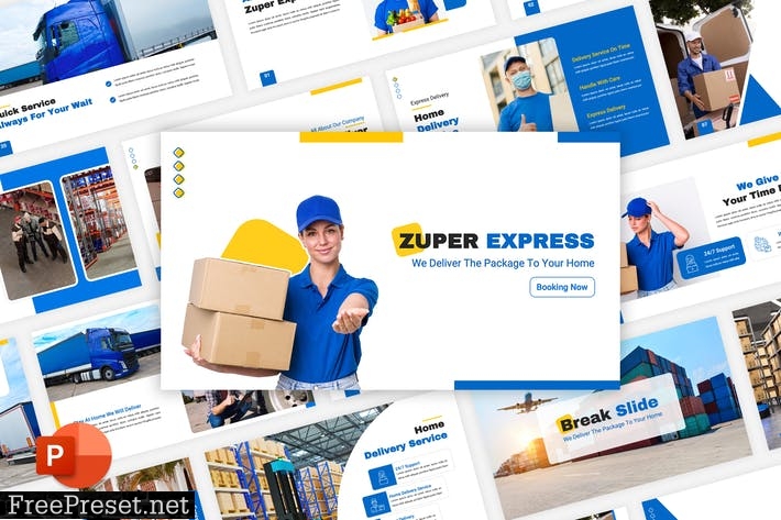 Zuper - Express Delivery PowerPoint Template JZTMZZ9