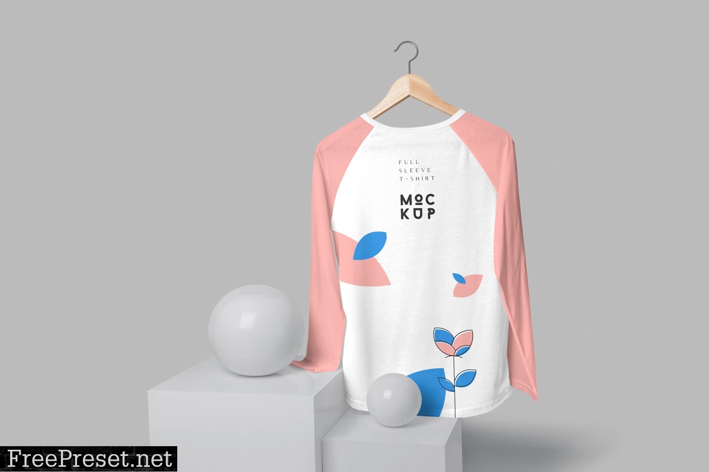 3 Button Full Sleeve T-Shirt Mockups 6703765